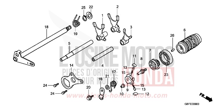 SCHALTTROMMEL von CR85R "Big Wheel" EXTREME RED (R292) von 2007